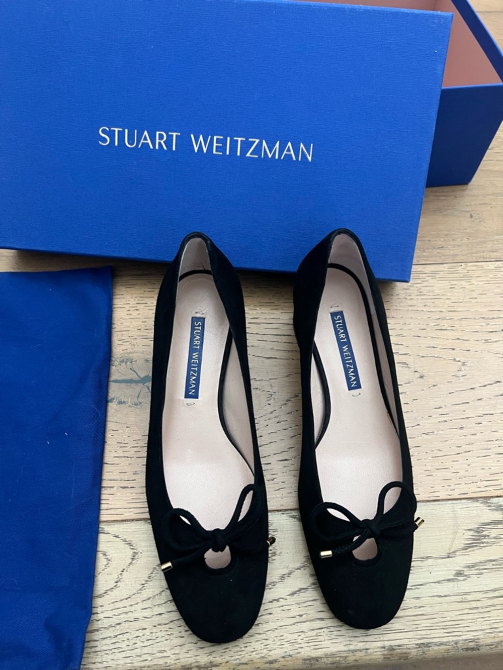 Stuart Weitzman Gabby 45 Black Suede Pumps | Size US 6 | NEW